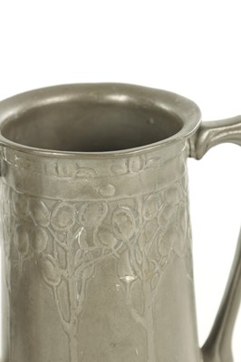 Lot 822 - AN ARTS AND CRAFTS ENGLISH PEWTER TWO-HANDLED VASE BY DAVID VEASEY FOR LIBERTY & CO.