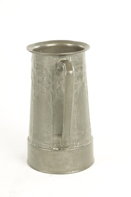 Lot 822 - AN ARTS AND CRAFTS ENGLISH PEWTER TWO-HANDLED VASE BY DAVID VEASEY FOR LIBERTY & CO.