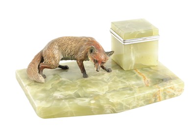 Lot 619 - A LATE 19TH/EARLY 20TH CENTURY AUSTRIAN COLD-PAINTED BRONZE DESK TIDY