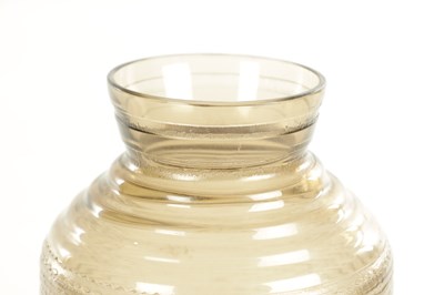 Lot 11 - A SIGNED DAUM NANCY FRENCH SMOKED ART GLASS VASE