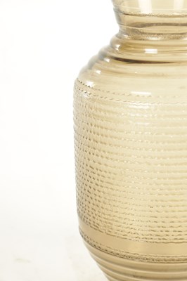 Lot 11 - A SIGNED DAUM NANCY FRENCH SMOKED ART GLASS VASE
