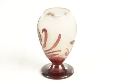 Lot 16 - A SIGNED EMILE GALLE CAMEO ART TAPERING OVOID CABINET VASE
