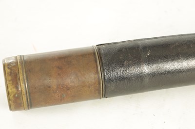 Lot 1770 - A 19TH CENTURY LEATHER BAND SINGLE DRAW BRASS OFFICER'S TELESCOPE