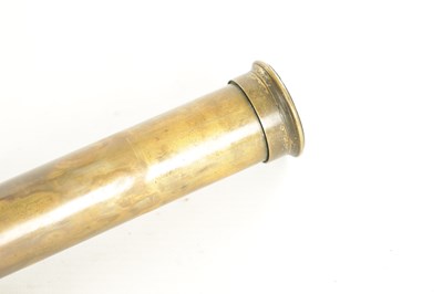 Lot 1770 - A 19TH CENTURY LEATHER BAND SINGLE DRAW BRASS OFFICER'S TELESCOPE