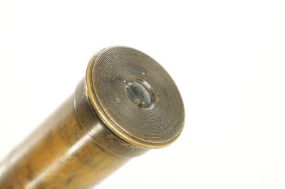 Lot 1770 - A 19TH CENTURY LEATHER BAND SINGLE DRAW BRASS OFFICER'S TELESCOPE