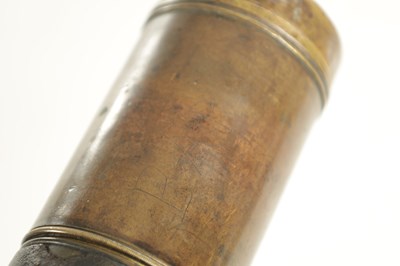 Lot 1770 - A 19TH CENTURY LEATHER BAND SINGLE DRAW BRASS OFFICER'S TELESCOPE