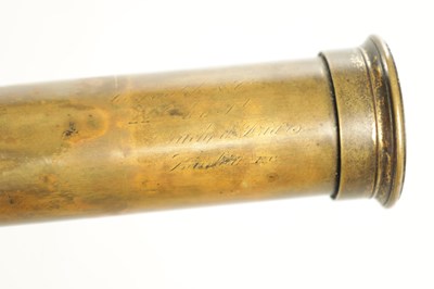 Lot 1770 - A 19TH CENTURY LEATHER BAND SINGLE DRAW BRASS OFFICER'S TELESCOPE
