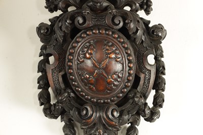 Lot 1547 - J. BRAUND, LONDON. A FINE AND RARE 19TH CENTURY CARVED WALNUT STICK BAROMETER
