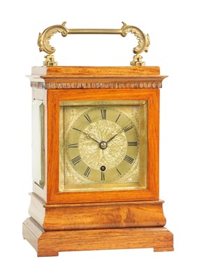 Lot 984 - A FINE REGENCY ROSEWOOD ENGLISH FUSEE LIBRARY CLOCK