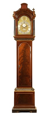 Lot 1037 - CHARLES STEPHENS, LONDON. A GEORGE III FIGURED MAHOGANY LONGCASE CLOCK
