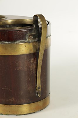 Lot 964 - A RARE GEORGE III MAHOGANY AND BRASS BOUND TABLE TOP WINE COOLER