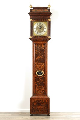 Lot 968 - JOHN MONCRIEF, LONDON. A LATE 17TH CENTURY MONTH DURATION WALNUT MARQUETRY LONGCASE CLOCK