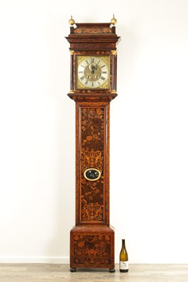 Lot 968 - JOHN MONCRIEF, LONDON. A LATE 17TH CENTURY MONTH DURATION WALNUT MARQUETRY LONGCASE CLOCK