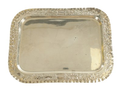 Lot 442 - AN EDWARD VII SILVER RECTANGULAR TRAY