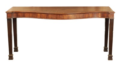 Lot 1367 - A GEORGE III SERPENTINE SHAPED SERVING TABLE