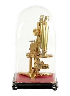 Lot 1773 - W.H. BULLOCH, CHICAGO. A FINE LATE 19TH CENTURY AMERICAN EXHIBITION BINOCULAR MICROSCOPE
