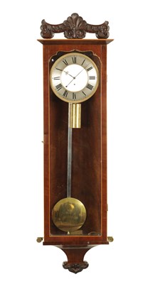 Lot 1155 - AN EARLY VIENNA REGULATOR WALL CLOCK WITH SILK SUSPENSION