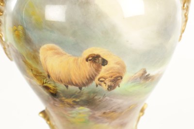Lot 61 - A FINE ROYAL WORCESTER CABINET VASE PAINTED BY HARRY DAVIS