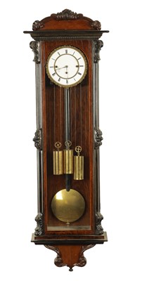 Lot 1168 - A 19TH CENTURY BIEDERMEIER VIENNA GRAND SONNERIE REGULATOR WALL CLOCK