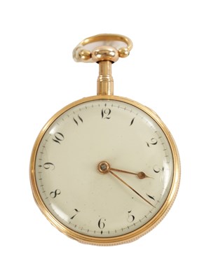 Lot 402 - JAMES RIGBY CHARING CROSS. AN EARLY 19TH CENTURY QUARTER REPEATING 18CT GOLD POCKET WATCH