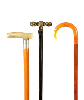 Lot 499 - A COLLECTION OF THREE LATE 19TH CENTURY WALKING STICKS