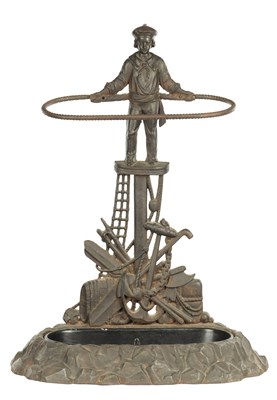 Lot 714 - A LATE 19TH CENTURY CAST IRON STICK STAND