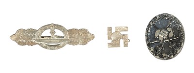 Lot 534 - A RARE WW2 GERMAN THIRD REICH SILVER 'FRONT BANN' BADGE
