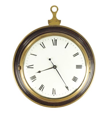 Lot 1136 - A LARGE GEORGE III ENGLISH FUSEE MAHOGANY SEDAN CLOCK