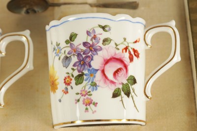 Lot 66 - A CASED ROYAL CROWN DERBY SIX PIECE COFFEE SERVICE WITH SILVER SPOONS CIRCA 1930