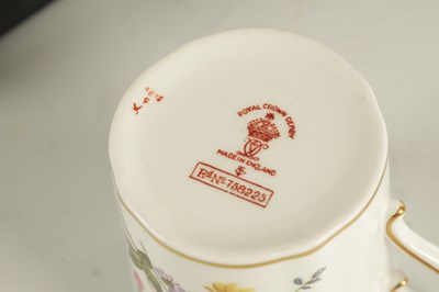 Lot 66 - A CASED ROYAL CROWN DERBY SIX PIECE COFFEE SERVICE WITH SILVER SPOONS CIRCA 1930