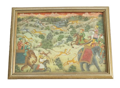 Lot 292 - A 19TH CENTURY OTTOMAN / INDIAN SCHOOL PAINTING ON MARBLE PANEL