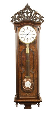 Lot 1094 - A LATE 19TH CENTURY GIANT LONG DURATIONS VIENNA STYLE REGULATOR WALL CLOCK