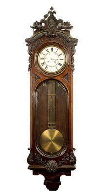 Lot 1101 - A LATE 19TH CENTURY GIANT LONG DURATIONS VIENNA STYLE REGULATOR WALL CLOCK