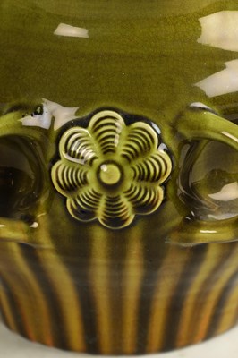 Lot 79 - A LATE 19TH CENTURY LINTHORPE POTTERY JARDINIERE AFTER DESIGNS BY CHRISTOPHER DRESSER