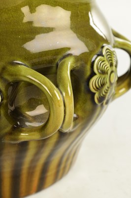 Lot 79 - A LATE 19TH CENTURY LINTHORPE POTTERY JARDINIERE AFTER DESIGNS BY CHRISTOPHER DRESSER