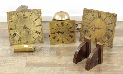 Lot 1046 - A COLLECTION OF THREE BRASS DIALED 30-HOUR POSTED MOVEMENTS