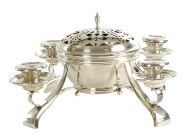 Lot 452 - AN ART NOUVEAU STYLE MAPPIN & WEBB SILVER PLATED TABLE CENTREPIECE