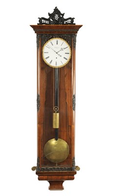 Lot 1003 - WENZEL SCHOMBERGER, IN WIEN. A 19TH CENTURY AUSTRIAN MONTH-DURATION BIEDERMEIER REGULATOR WALL CLOCK