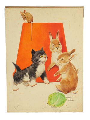 Lot 809 - CLARENCE LAWSON WOOD, RI (1878-1957) AN ORIGINAL WATERCOLOUR AND INK CARICATURE ILLUSTRATION