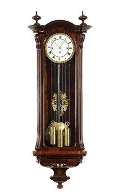 Lot 1063 - A 19TH CENTURY GRAND SONNERIE BIEDERMEIER VIENNA REGULATOR WALL CLOCK
