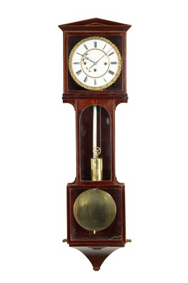Lot 1031 - A SMALL LATERNDLUHR GRAND SONNERIE REGULATOR WALL CLOCK