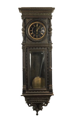 Lot 1139 - AN UNUSUAL LATE 19TH CENTURY GERMAN VIENNA-STYLE REGULATOR WALL CLOCK