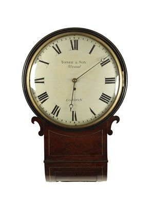 Lot 1050 - YOUNG & SON, STRAND, LONDON. A REGENCY CONVEX DIAL FUSEE WALL CLOCK