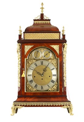 Lot 1144 - FRENCH, ROYAL EXCHANGE, LONDON. A MAGNIFICENT LATE GEORGE III ORMOLU MOUNTED MUSICAL BRACKET CLOCK
