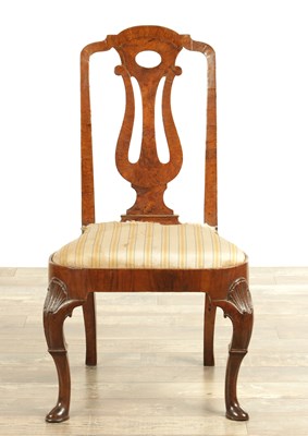 Lot 1300 - A GEORGE I WALNUT SIDE CHAIR PROBABLY IRISH