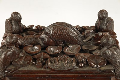 Lot 958 - AN IMPRESSIVE 18TH CENTURY CONTINENTAL CARVED HARDWOOD TABLE CASKET