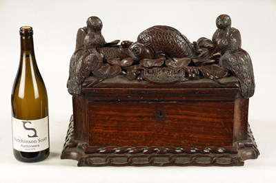 Lot 958 - AN IMPRESSIVE 18TH CENTURY CONTINENTAL CARVED HARDWOOD TABLE CASKET