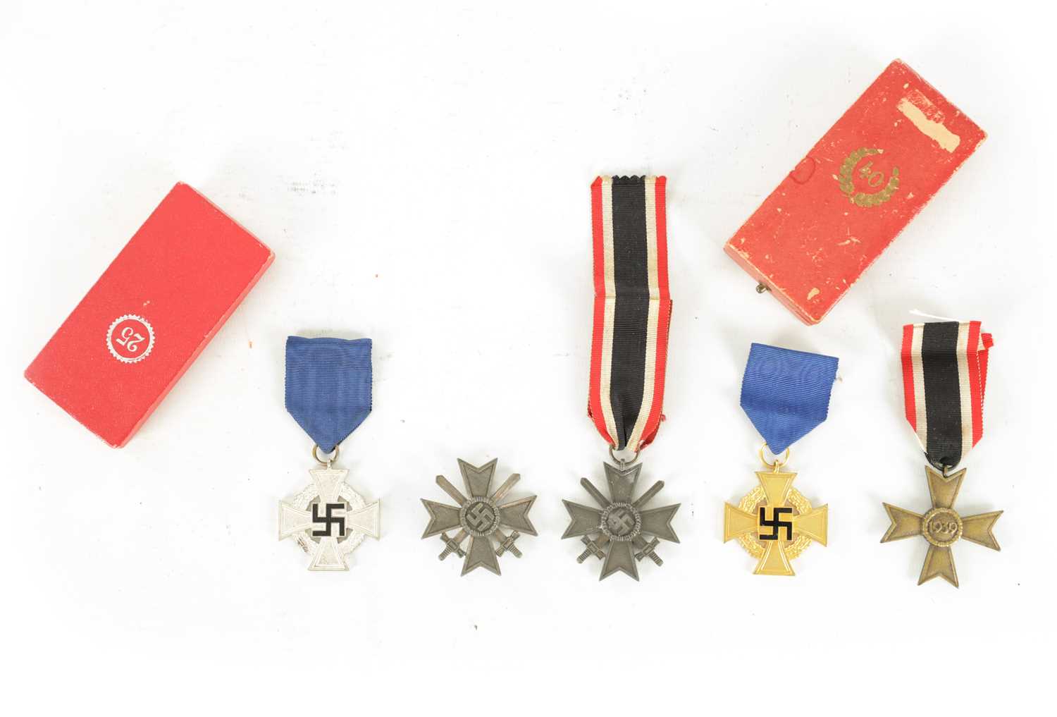 Lot 665 - A COLLECTION OF FIVE WWII GERMAN NAZI WWII MEDALS