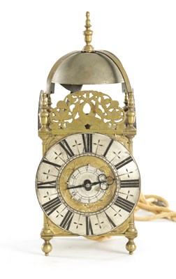 Lot 1080 - JOHN GOODMAN, AN EARLY 18TH CENTURY BRASS LANTERN CLOCK