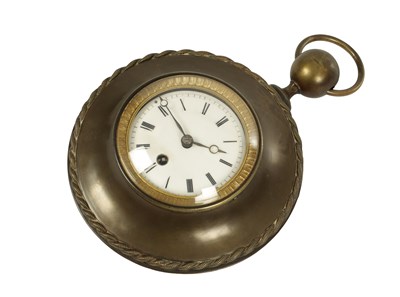 Lot 1070 - AN EARLY 19TH CENTURY FRENCH BRONZE CARTEL CLOCK